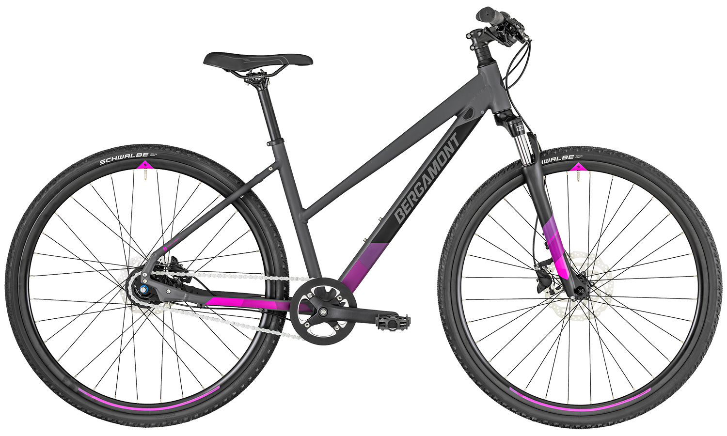 Фотографія Велосипед Bergamont Helix N8 Lady 28" (2019) 2019 Сіро-рожевий